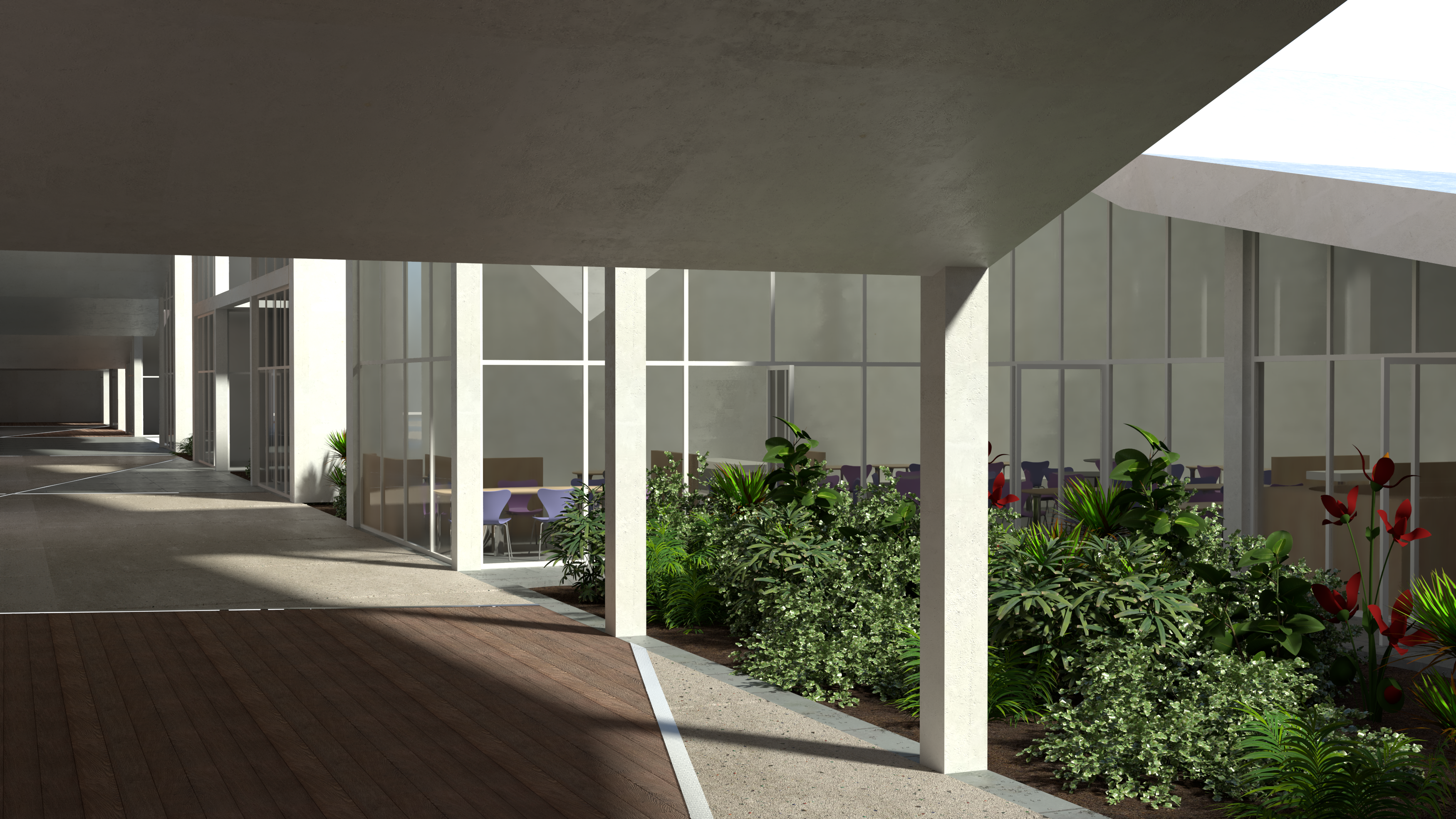 Render courtyard